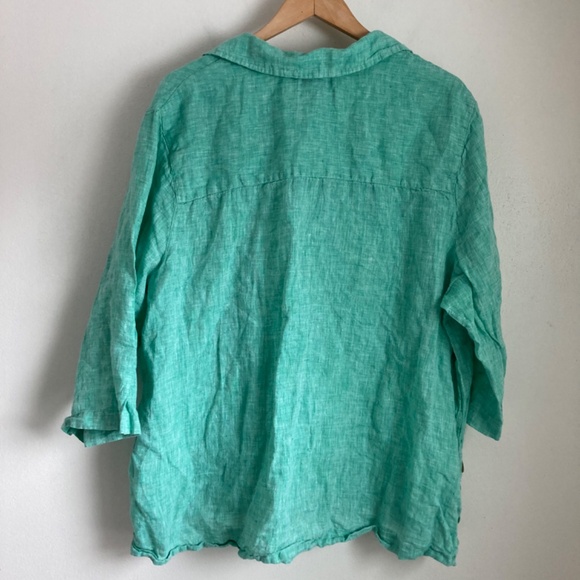 Tahari 100% linen women’s top - Picture 3 of 6